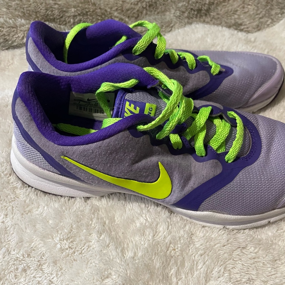 Nike Vibrant Purple and Lime Green Shoes